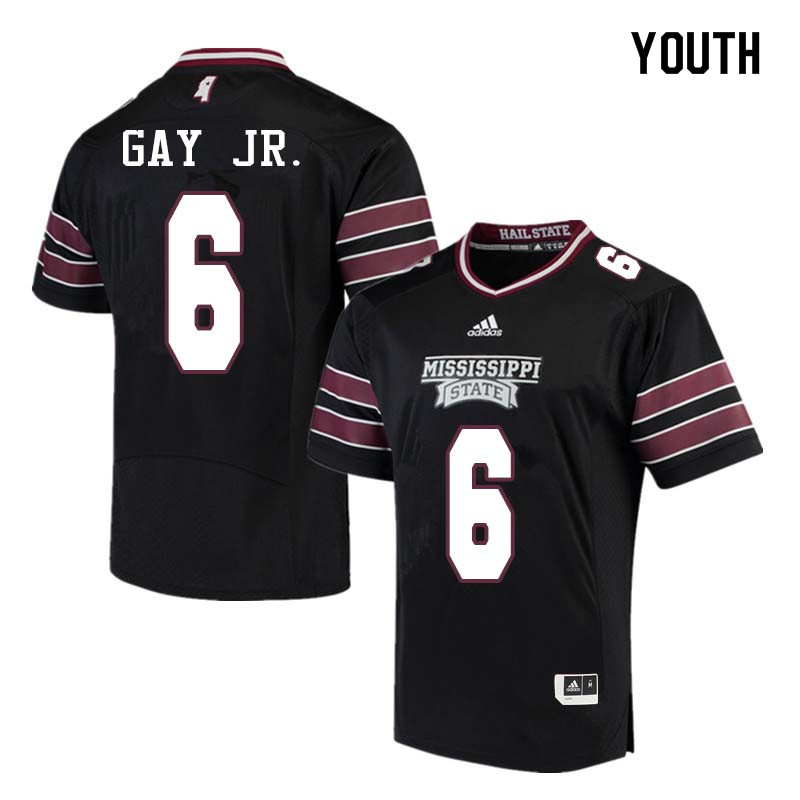 Youth #6 Willie Gay Jr. Mississippi State Bulldogs College Football Jerseys Sale-Black